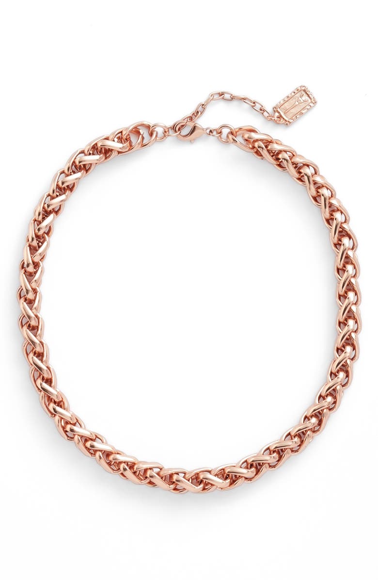 Karine Sultan Braided Link Collar Necklace, Main, color,