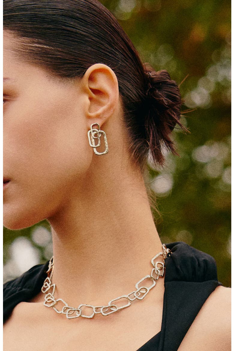 Roman Arc Earrings, Alternate, color, Silver