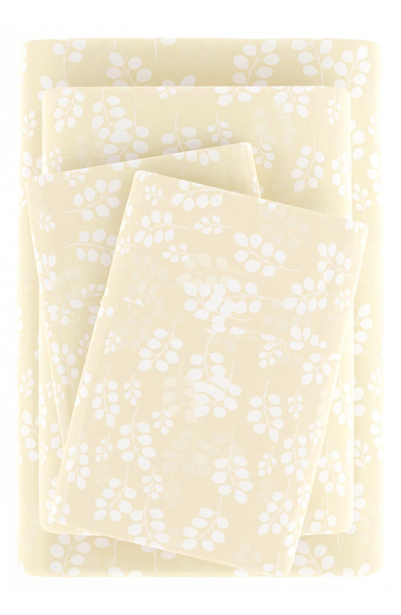 HOMESPUN Home Spun Premium Ultra Soft Wheat Pattern 4-Piece Bed Sheet Set, Alternate, color, Ivory