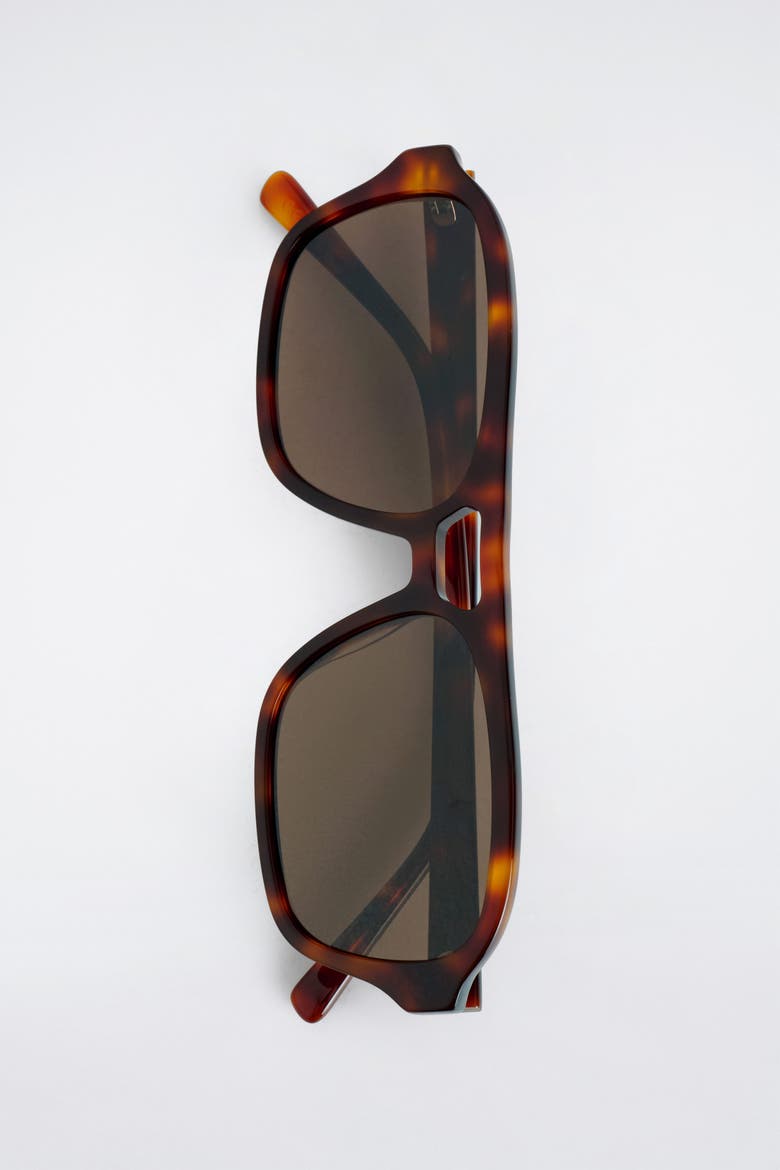 Rectangular Aviator Sunglasses, Alternate, color, TORTOISESHELL / BROWN