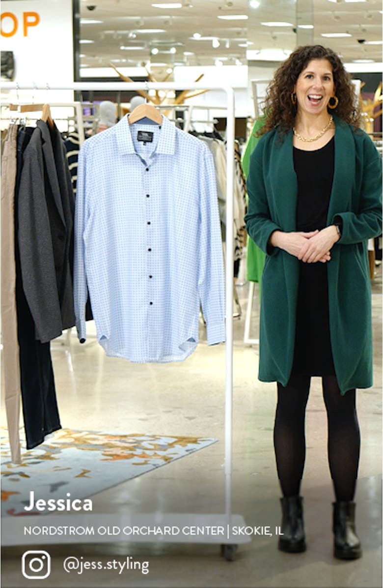 Slim Fit Geometric Print Performance Stretch Dress Shirt, sales video thumbnail