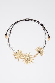 Bimba y Lola Brushed Gold Sun And Animal Necklace