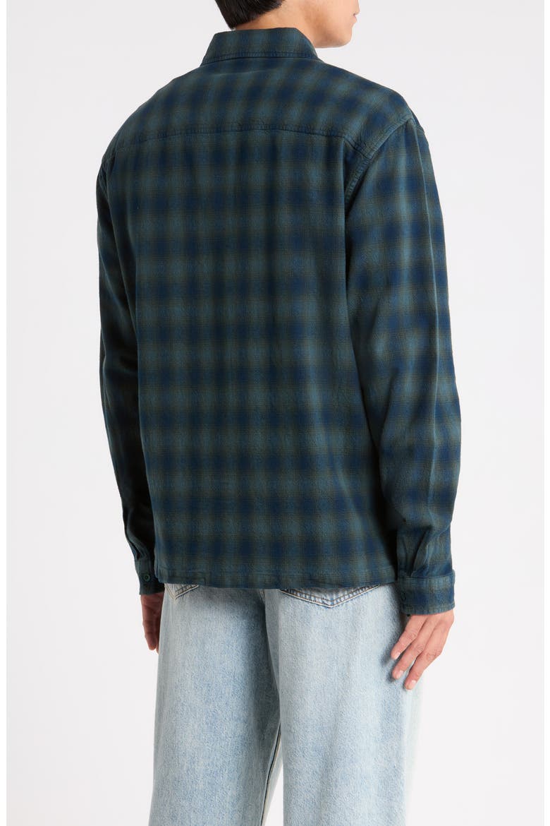 Resent Plaid Button-Up Flannel Shirt, Alternate, color, DARKEST SPRUCE