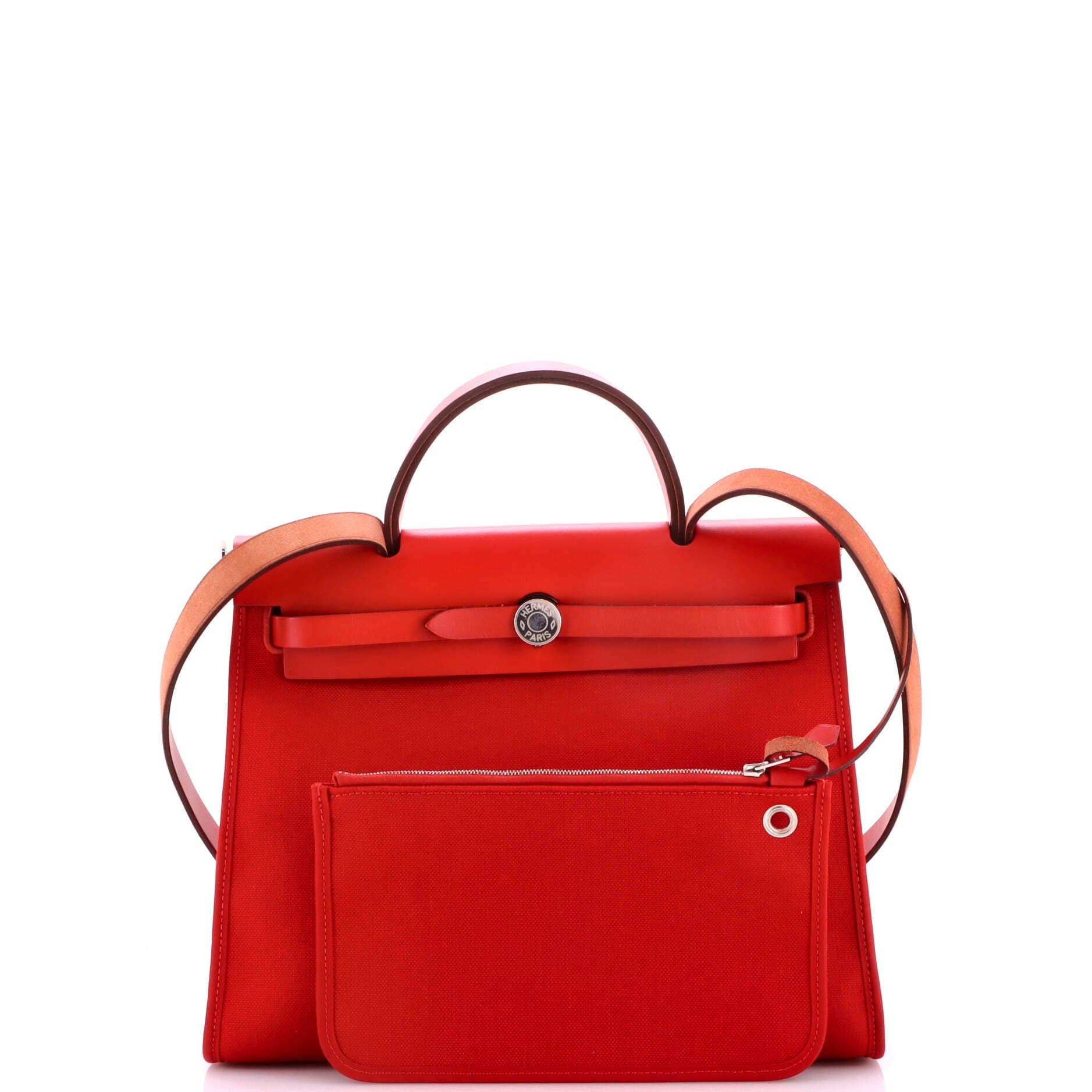 Herbag Zip Leather and Toile 31, Alternate, color, Red