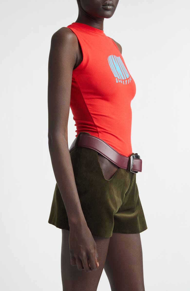 Jean Paul Gaultier Junior Fitted Jersey Graphic Tank, Alternate, color, Red