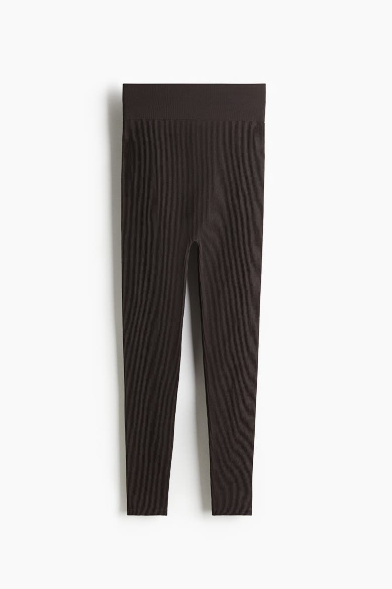 Mama Seamless Ribbed Leggings, Alternate, color, Dark brown