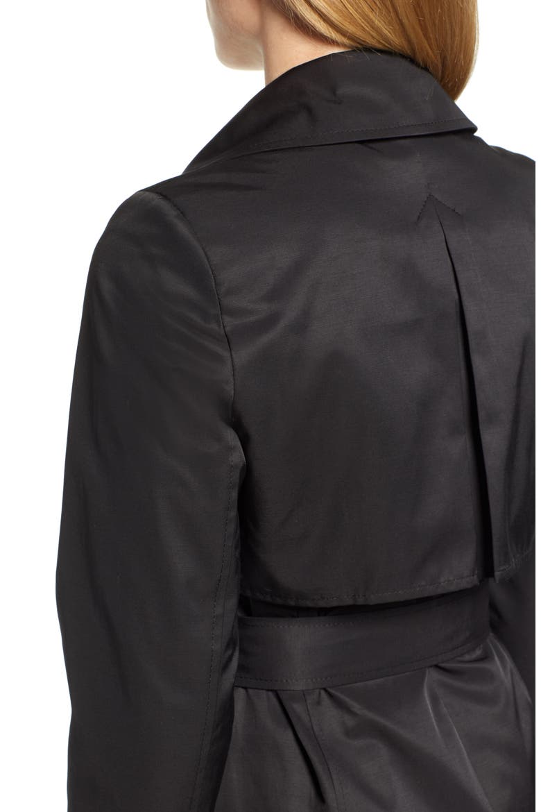 Hooded Trench Coat, Alternate, color, BLACK