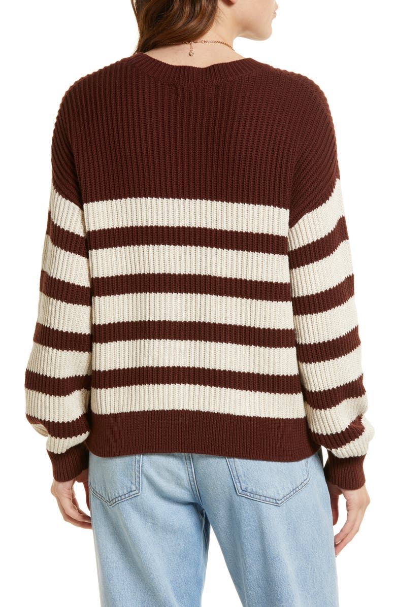 Treasure & Bond Stripe Ribbed Cotton Sweater, Alternate, color,