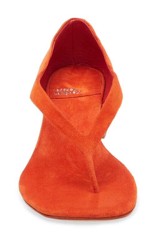 Jeffrey Campbell Emelie Kitten Heel Sandal In Orange Suede