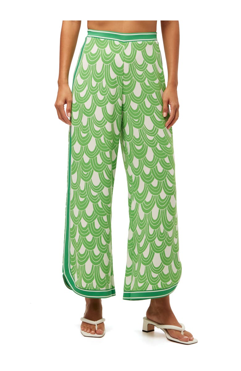 Trina Turk Overhead Printed  Ankle Length Pant, Alternate, color, Grass Court Green/Whitewash