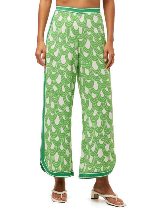 Trina Turk Overhead Pant In Grass Court Green/whitewash