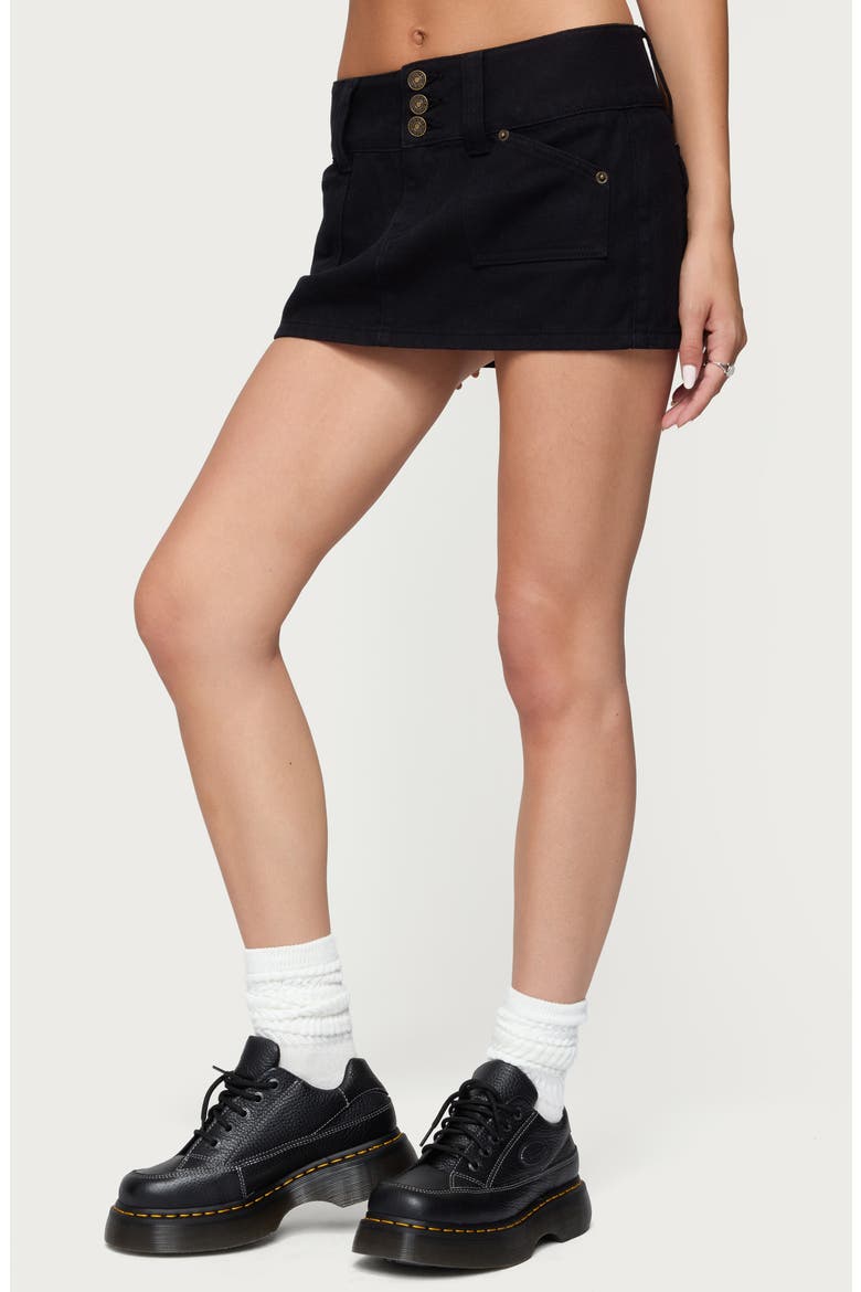 McKinley Denim Miniskirt, Alternate, color, BLACK