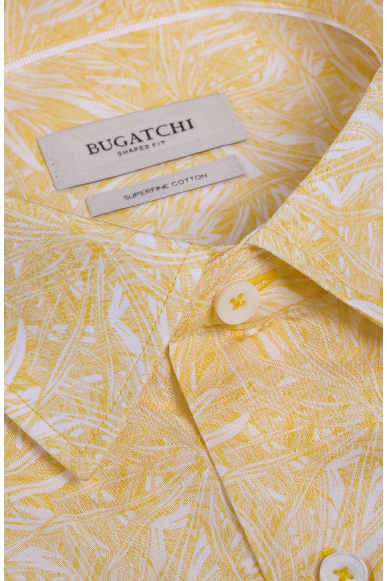 Julian Shaped Fit Leaf Print Cotton Button-Up Shirt, Alternate, color, JOJOBA