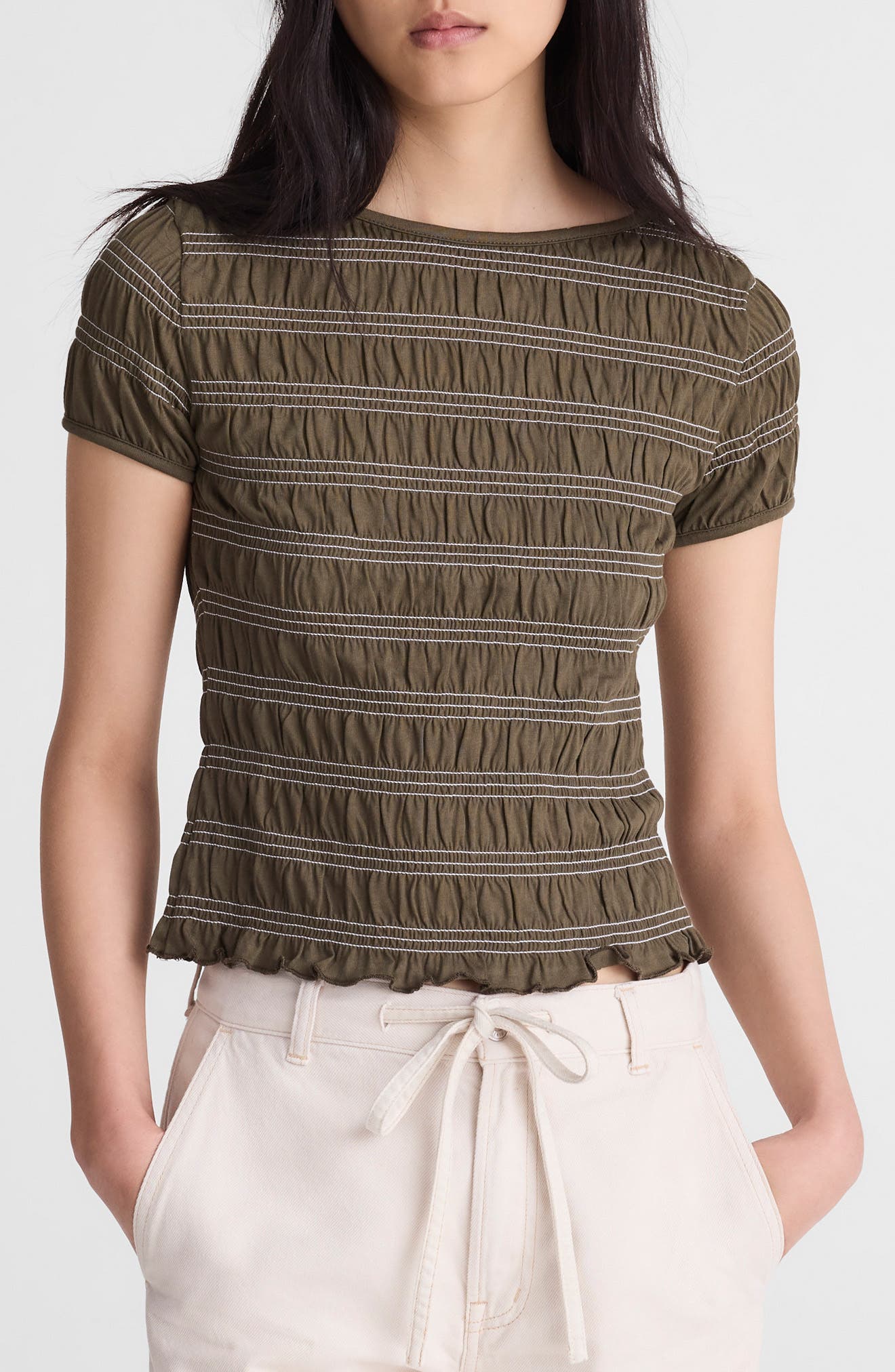 Smocked Short Sleeve Top - image 5