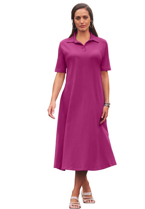 Notch Neck Midi Dress (Plus)