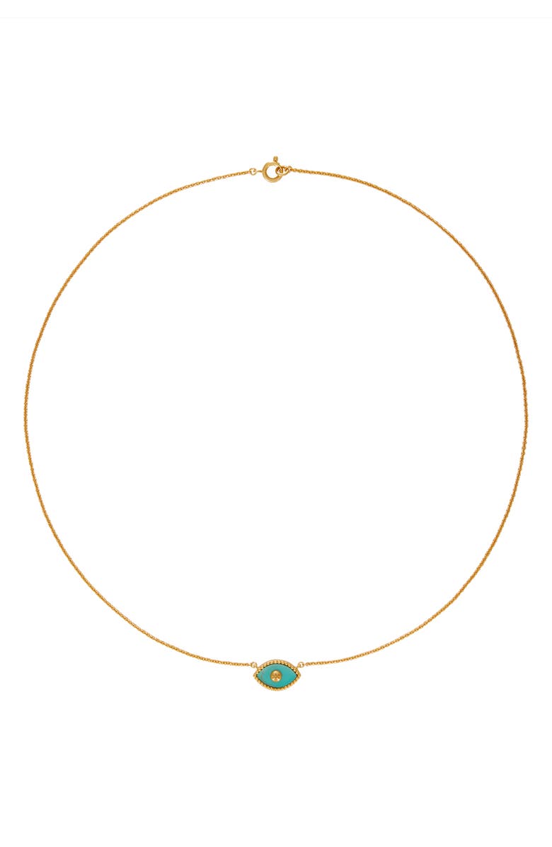 Tory Burch Evil Eye Pendant Necklace, Alternate, color,