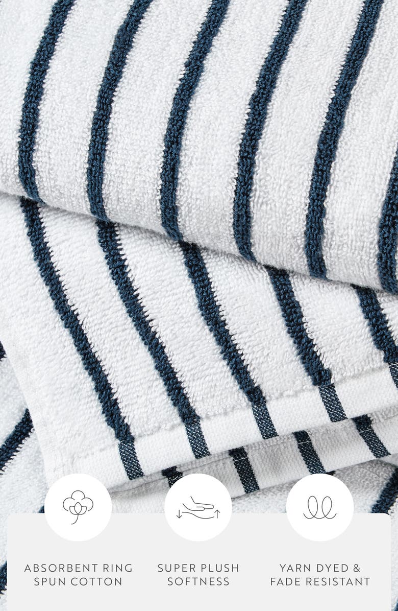 HOMESPUN 2-Pack Cabana Beach Towels, Alternate, color, Stripes Navy