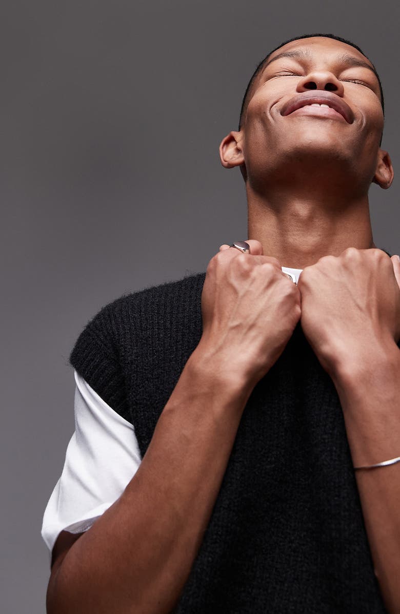 Topman Relaxed Fit Sweater Vest, Alternate, color,