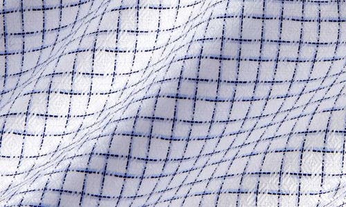 David Donahue Trim Fit Check Pima Cotton Dobby Dress Shirt In White