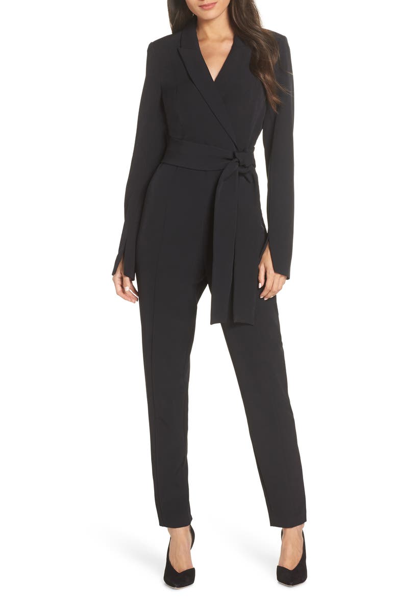 Tuxedo Jumpsuit, Main, color, BLACK