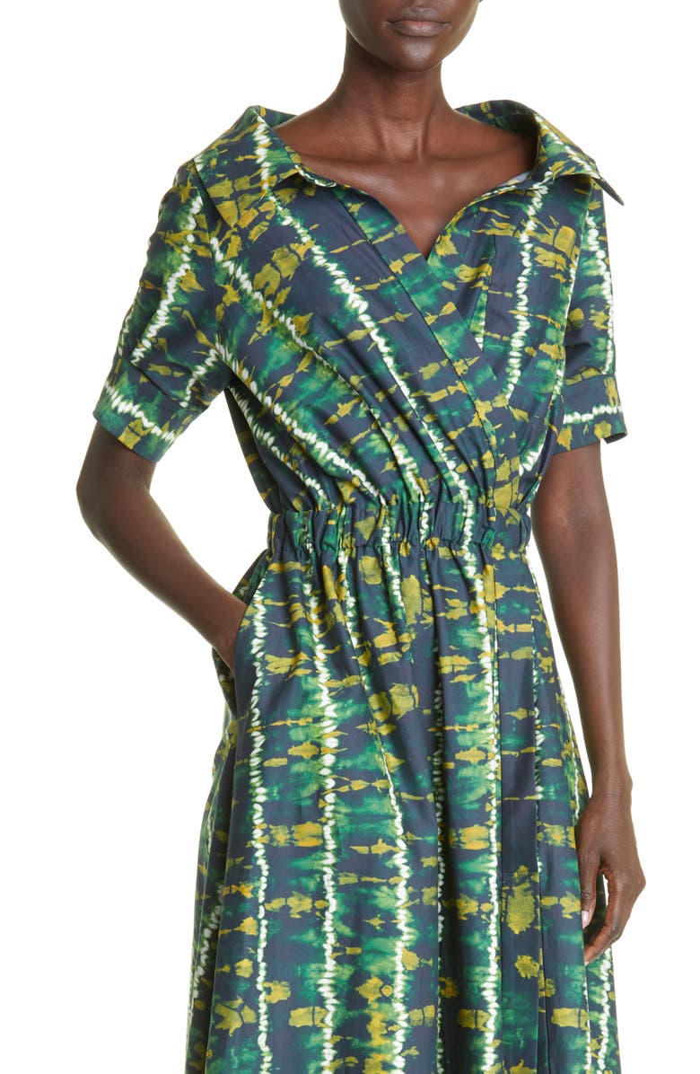 Altuzarra Lydia Shibori Tie Dye Stretch Cotton Shirtdress, Alternate, color, 