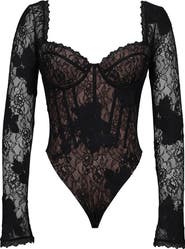 HOUSE OF CB Aneira Long Sleeve Lace Corset Top