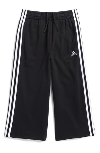 Adidas Originals Adidas Kids' 3-stripes Wide Leg Sweatpants In Black