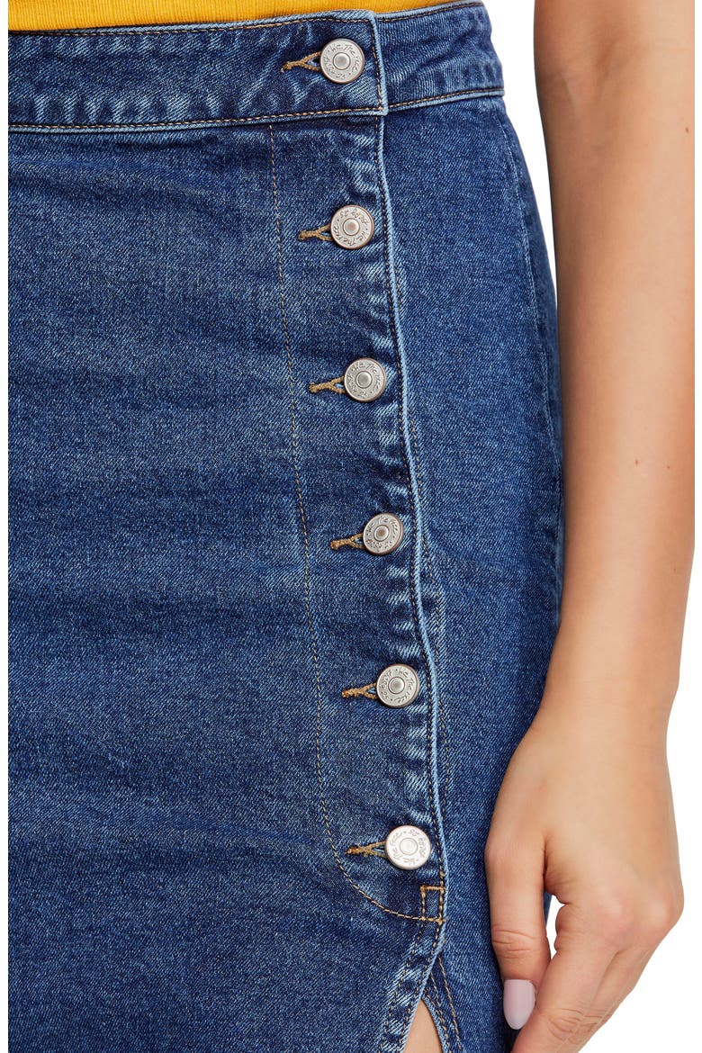 Jasmine Button Midi Skirt, Alternate, color, DENIM BLUE