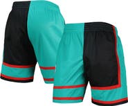 Mitchell & Ness Men's Mitchell & Ness Black/Turquoise Vancouver Grizzlies Hardwood Classics 2001 Split Swingman Shorts