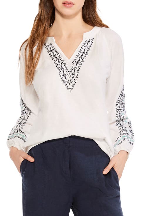 Solstice Embroidered Cotton Blouse