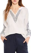 NIC+ZOE Solstice Embroidered Cotton Blouse