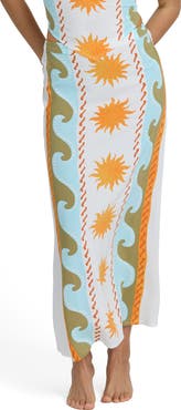 Billabong Tides Call Cotton Blend Midi Skirt