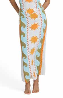 Tides Call Cotton Blend Midi Skirt
