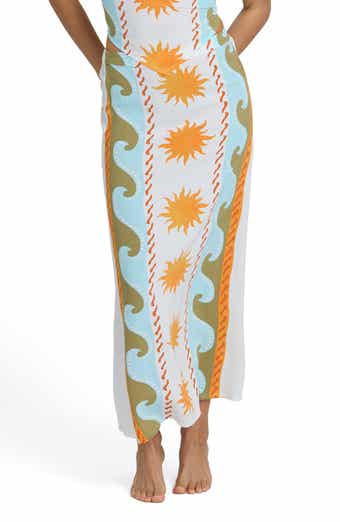 Tides Call Cotton Blend Midi Skirt