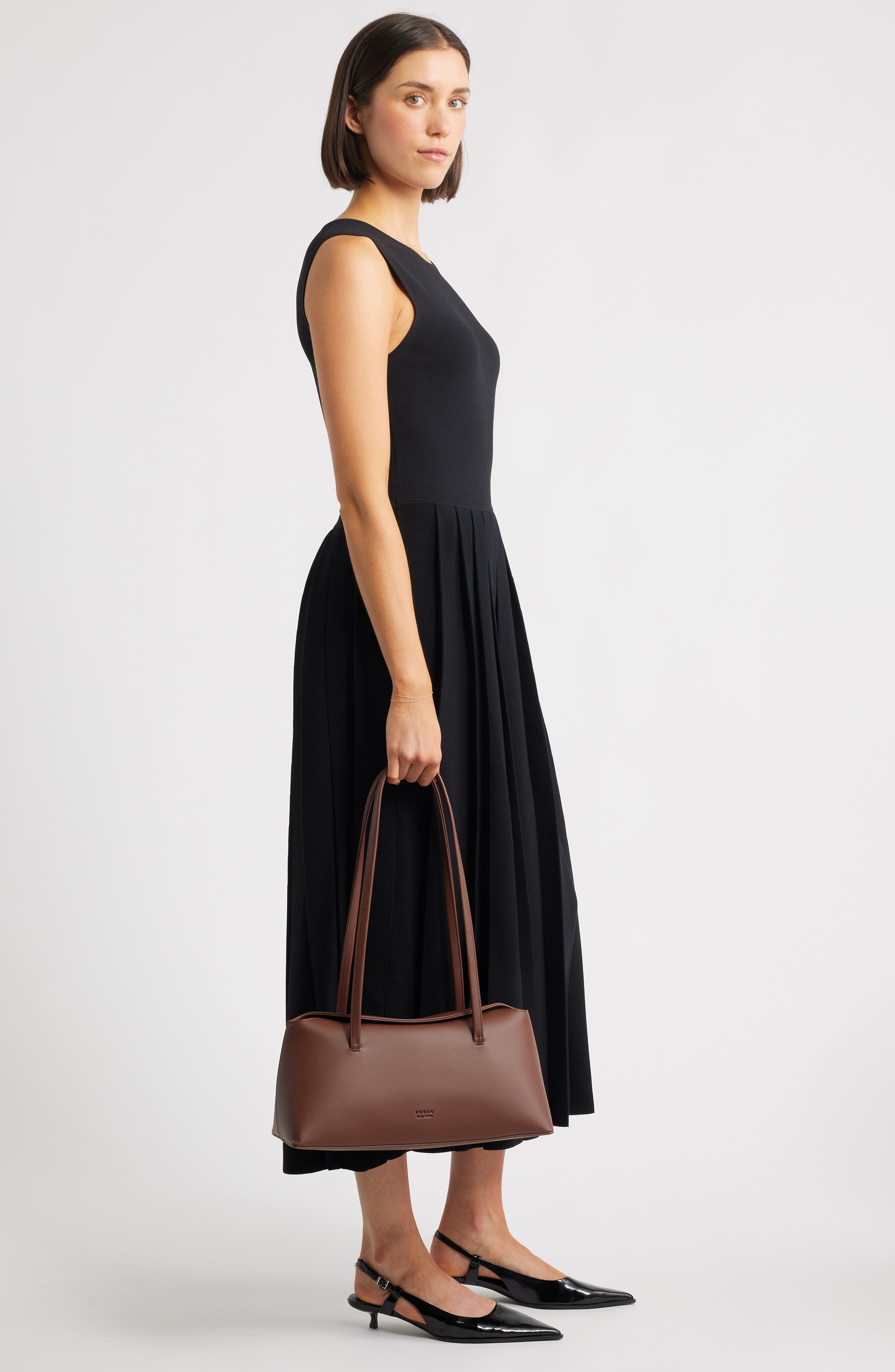 Chrystie Faux Leather Shoulder Bag, Alternate, color, PECAN