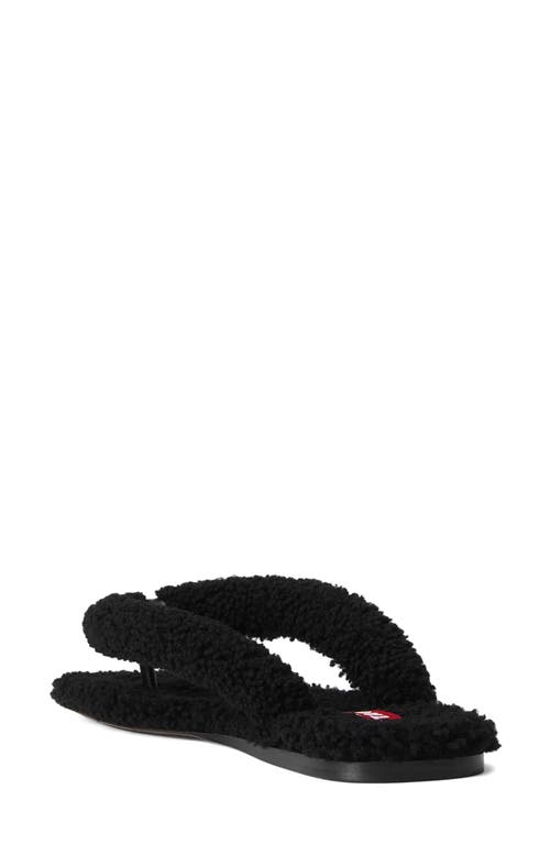 Staud Rio Genuine Shearling Flip Flop Sandal In Black