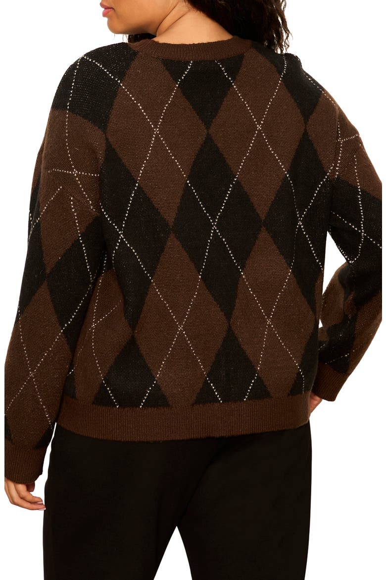 Argyle Crew Pullover, Alternate, color, ESPRESSO BROWN ARGYLE
