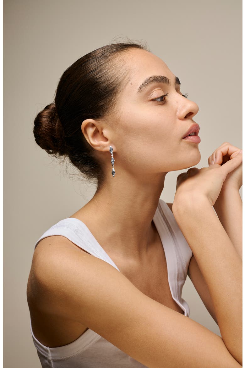 India Medium Earrings, Alternate, color, Silver