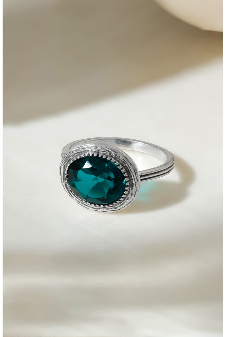 Oval Blue Quartz Statement Ring, Alternate, color, BLUE