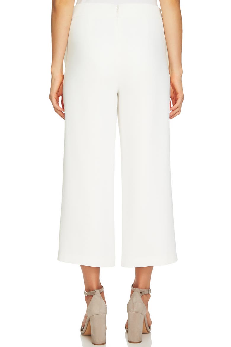 Double Tie Stretch Crepe Wide Leg Pants, Alternate, color, NEW IVORY