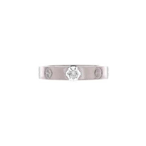 LOVE Solitaire Ring 18K White Gold with Diamond 0.23CT