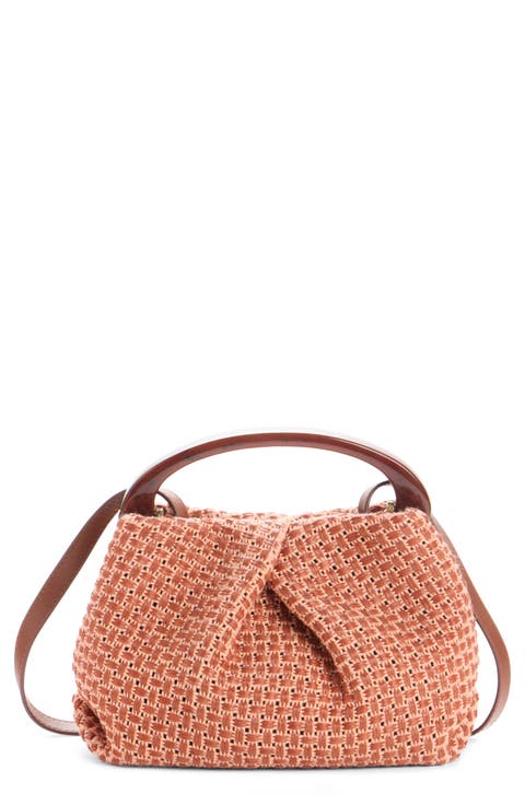 Pleated Woven Crossbody Bag
