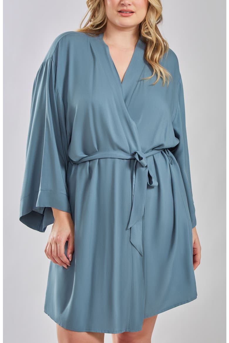 Organic Cotton and Tencel Blend Robe, Main, color, Blue