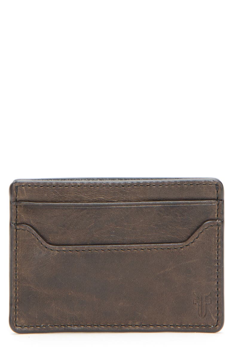 Logan Leather Money Clip Card Case, Main, color, GREY