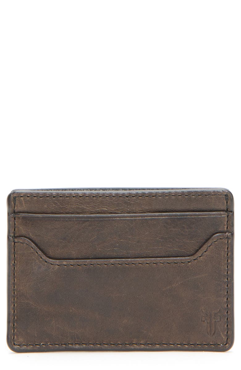 Frye Logan Leather Money Clip Card Case, Main, color, 