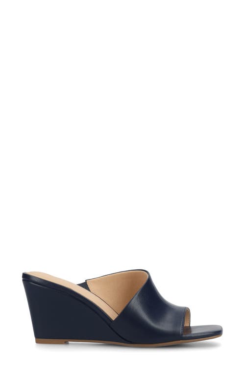 Shop Journee Collection Clementine Wedge D'orsay Sandal In Navy