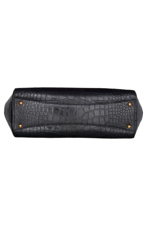 Dolce & Gabbana Dolce&gabbana Marlene Everyday Croc Embossed Bag In Nero