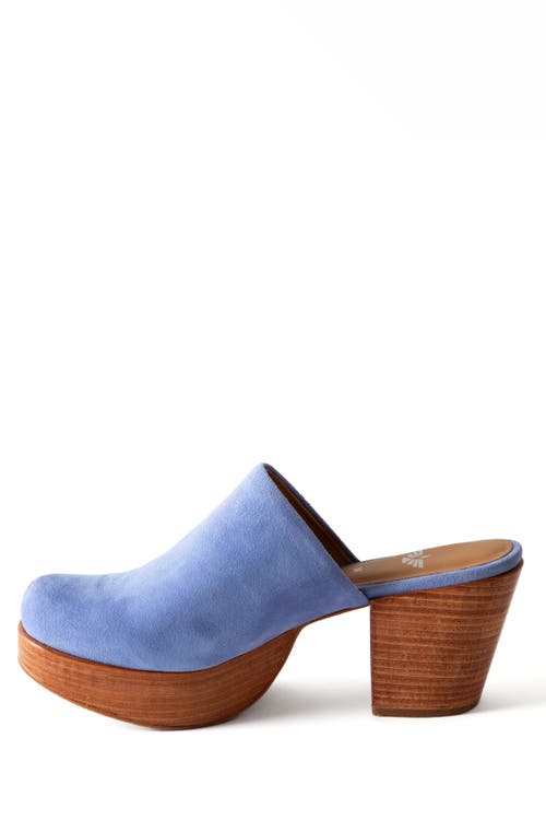 Fortress Ava Clog Mule In Cornflower Suede