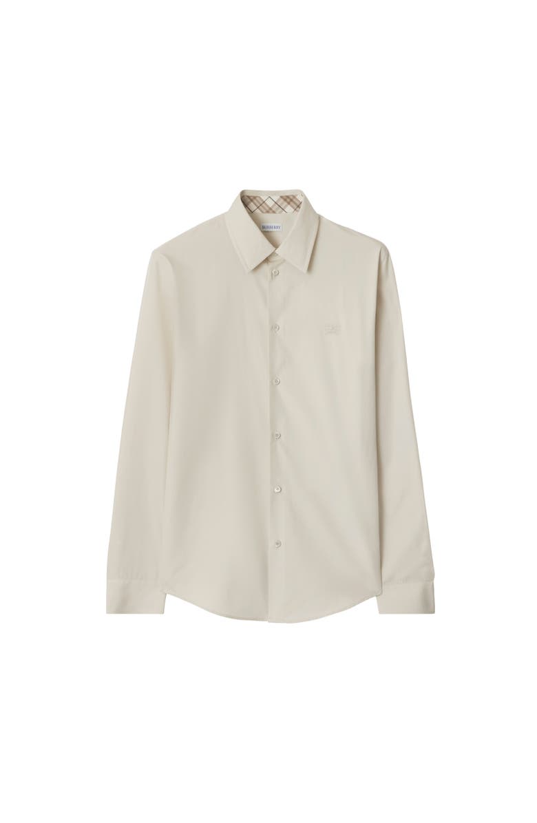 Burberry Slim Fit Cotton Shirt, Alternate, color, Sail
