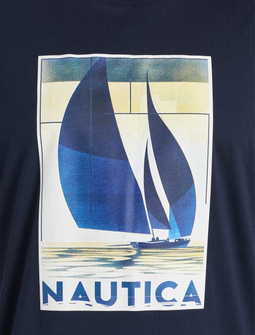 Nautica Big & Tall Sailboat Graphic Tee In Navy